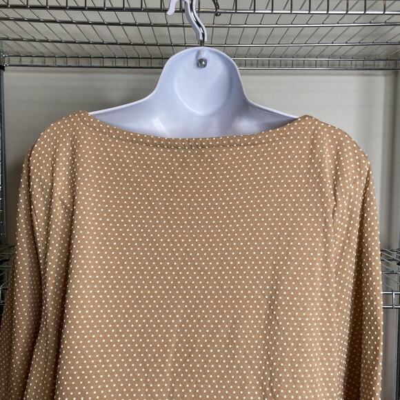 Talbots Women’s Beige Mini Swiss Dot Top Size 3XP Flowy Bell Sleeves Coastal - Picture 9 of 10